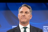 Richard Marles speaking at a podium in the National press Club