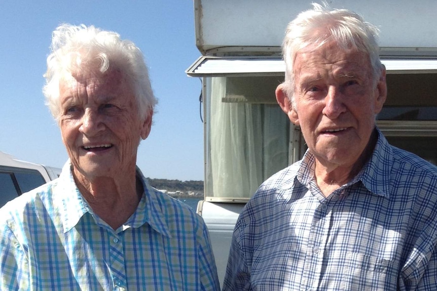 Margaret and Ray Greenshields at Port Vincent foreshore caravan park.