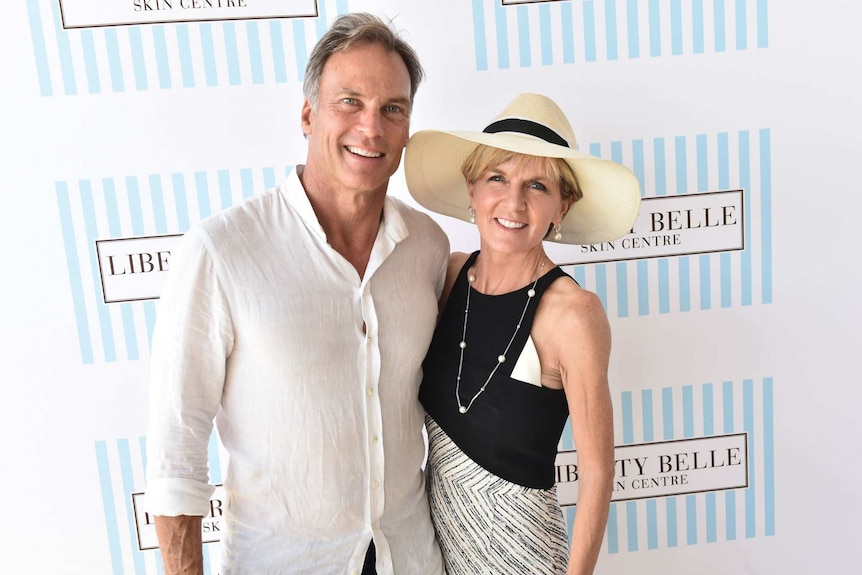 Foreign Minister Julie Bishop (right) with her partner David Panton