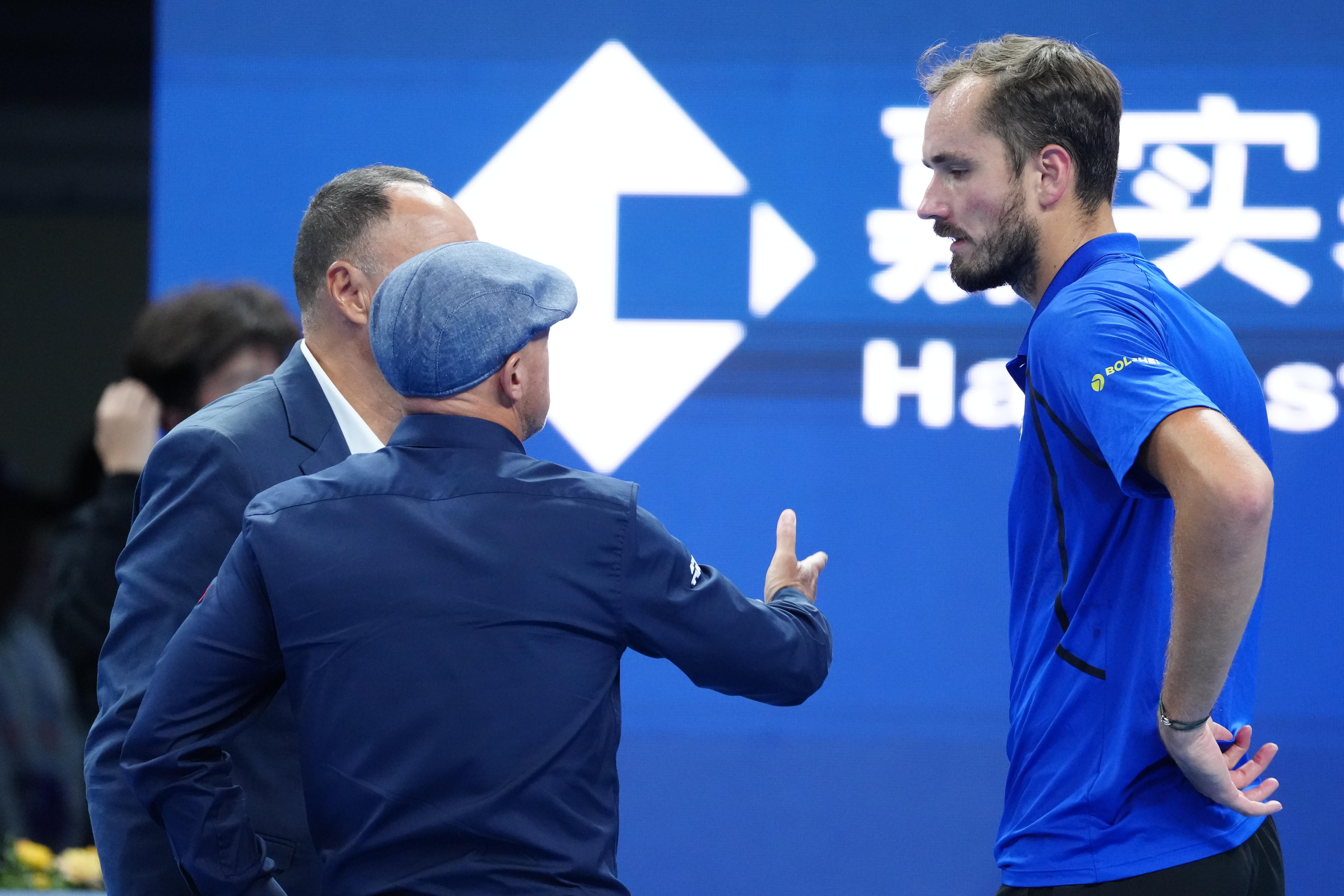 Demon faces Djokovic in China final after Medvedev disqualified