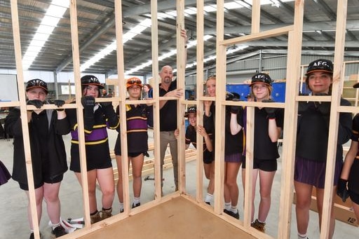 Group of women on construction worksite