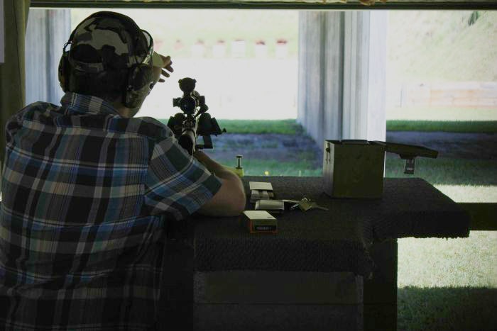 Image of Don Little practising target shooting in Port Macquarie