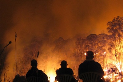 Victoria: Firefighters have been working through the night (contributed by Peter Edwards).