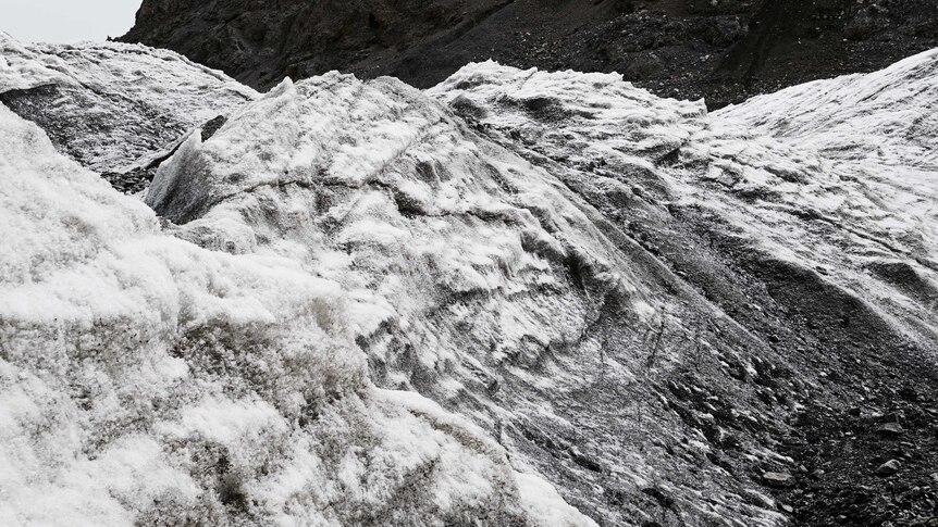 The surface of a glacier in Tiger Valley