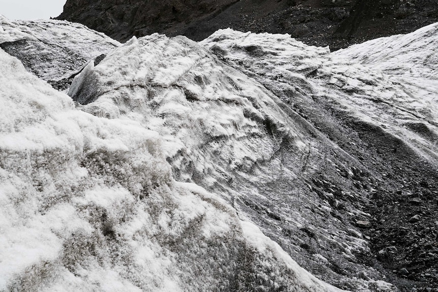 The surface of a glacier in Tiger Valley