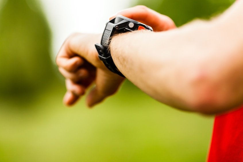 Man wearing a smart watch