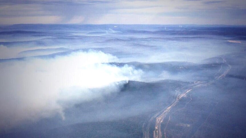 The State Mine fire from the air