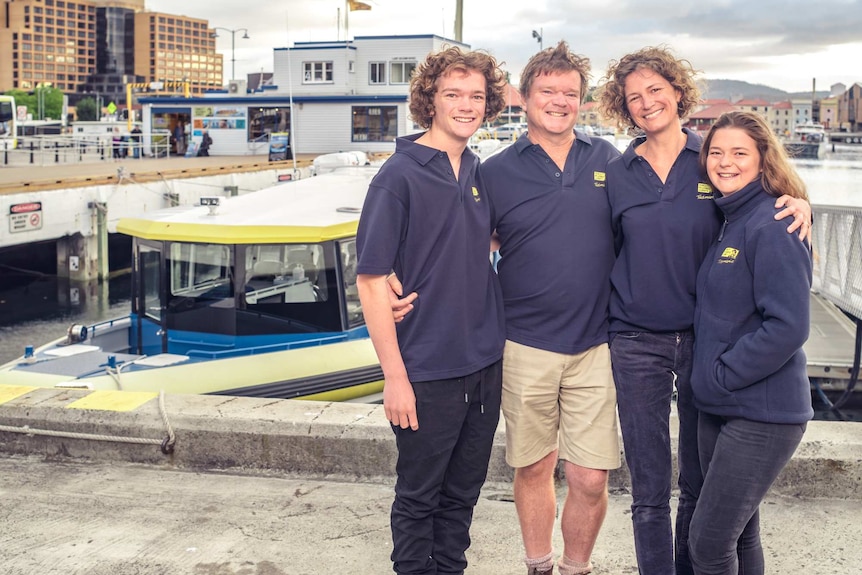 Pennicott Wilderness Journeys family on the Hobart waterfront.