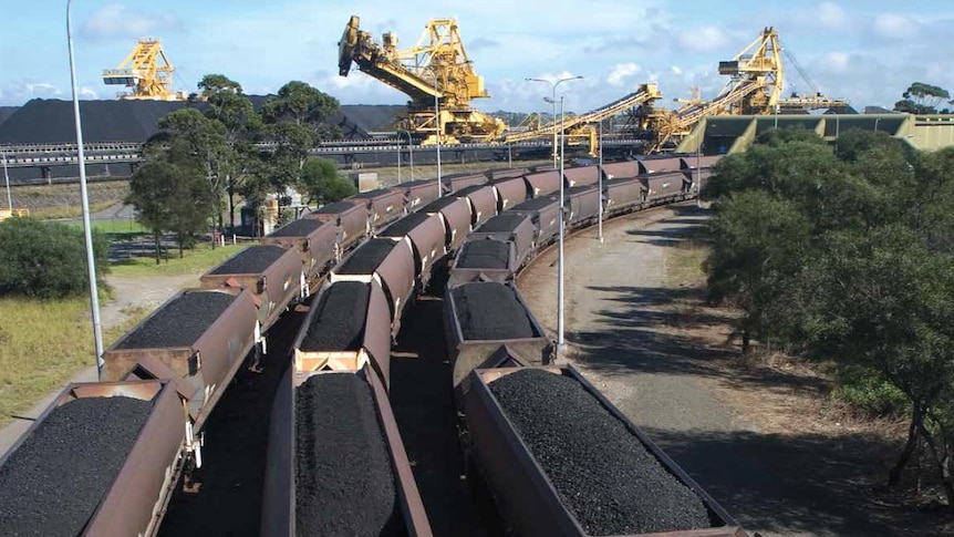 Coal trains heading to the Port of Newcastle