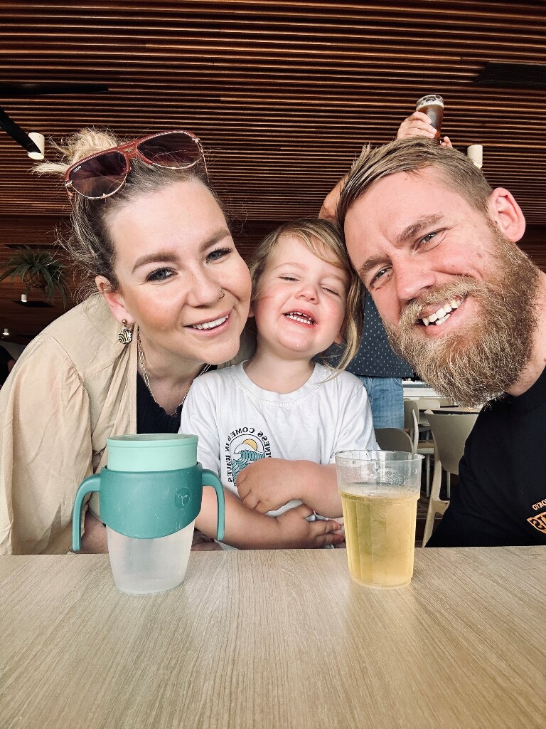 Claire, Brodie and Josh take a selfie as a family