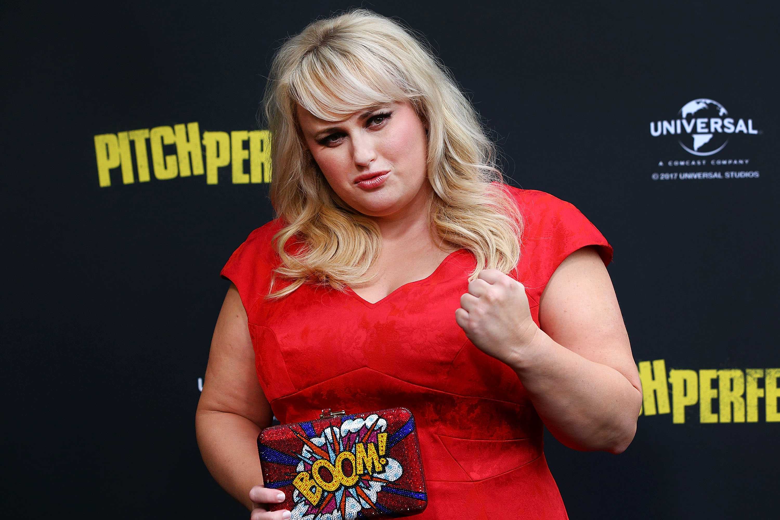 Rebel Wilson on the red carpet at the Australian Premiere of Pitch Perfect 3 in Sydney.