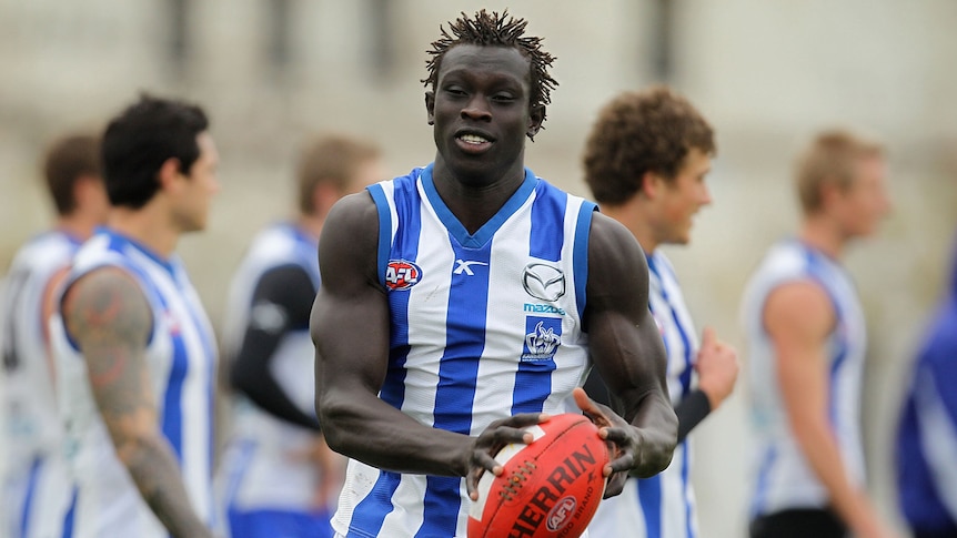 Target of abuse ... North Melbourne's Majak Daw.