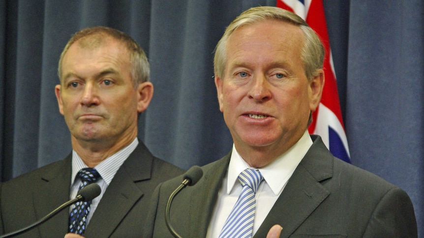 Kim Hames (left) pictured with Premier Colin Barnett (right)