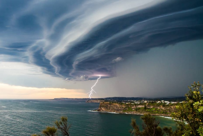 Lighting over Sydney from Bungan Headland