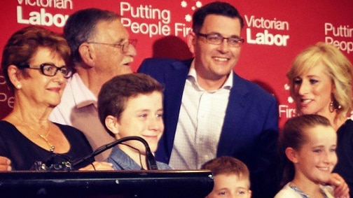 Daniel Andrews with his family