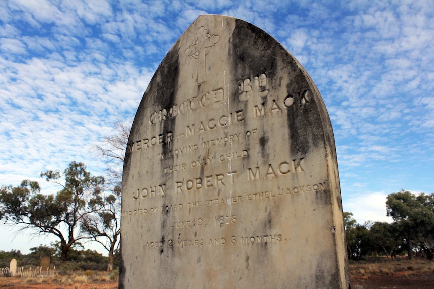 Headstone of John Mercer, aged two, died 1878.