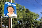 An election poster for Liberal candidate Rachel Sanderson