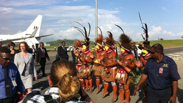 Gillard arrives in Port Moresby