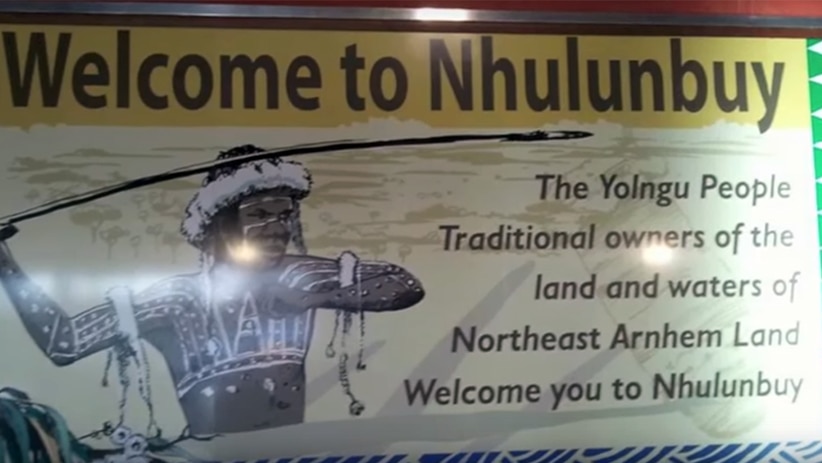 Welcome to Nhulunbuy sign