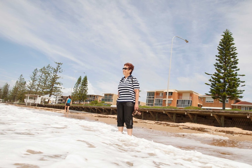 Val swims at the beach in Redcliffe