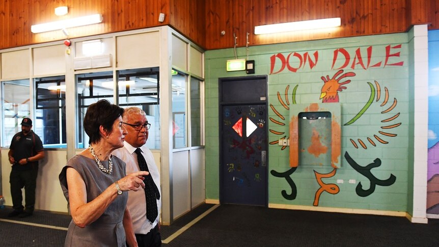 Royal Commissioners Margaret White and Mick Gooda tour Don Dale