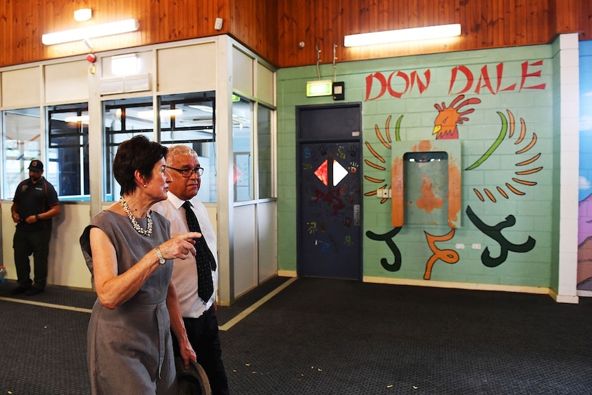 Royal Commissioners Margaret White and Mick Gooda tour Don Dale