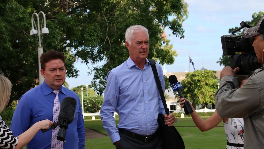 John McRoberts at a press conference