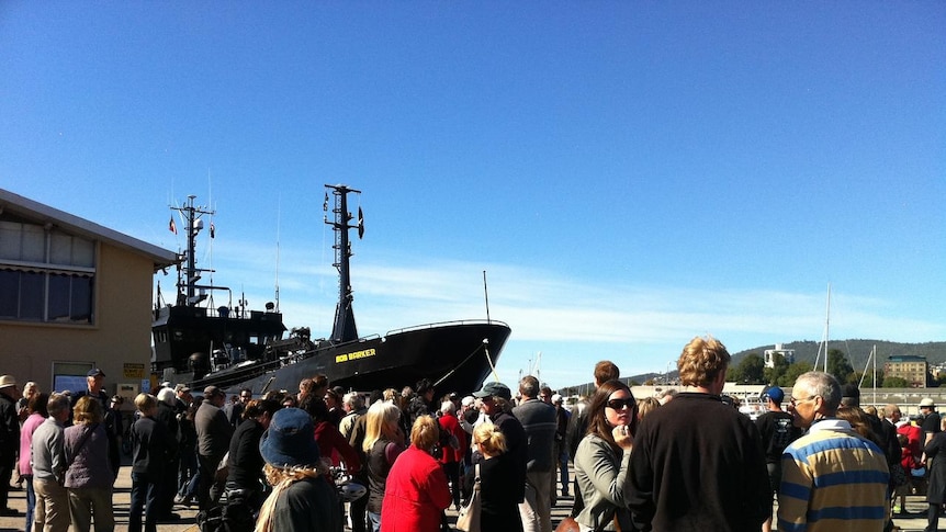 Anti-whaling vessels Bob Barker and Steve Irwin docked at Macquarie Wharf.
