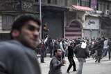 Egyptian demonstrators battle riot police