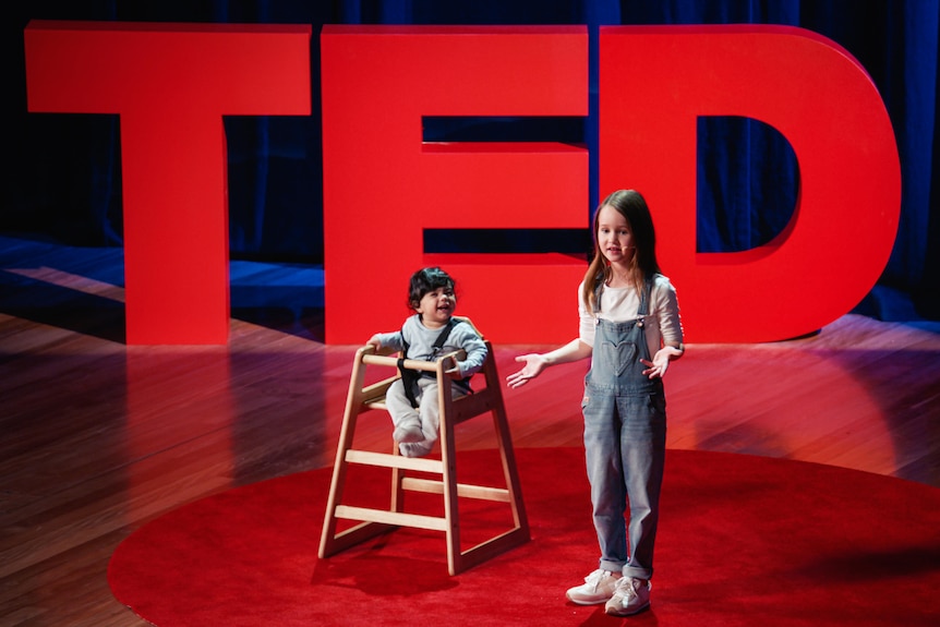 girl on TED stage