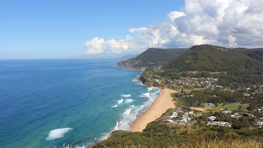 The view looking south from Bald Hill at Stanwell Park.