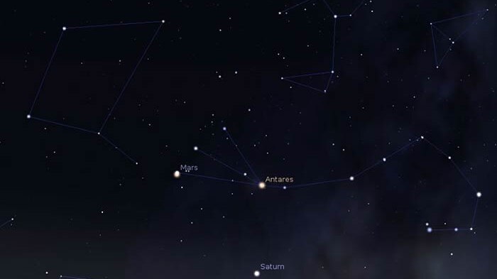 Scorpius constellation in March