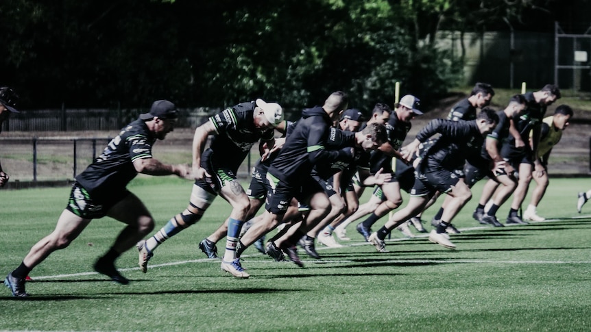 an image of rugby league players training