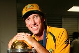 Way to go out ... Glenn McGrath celebrates with the World Cup trophy