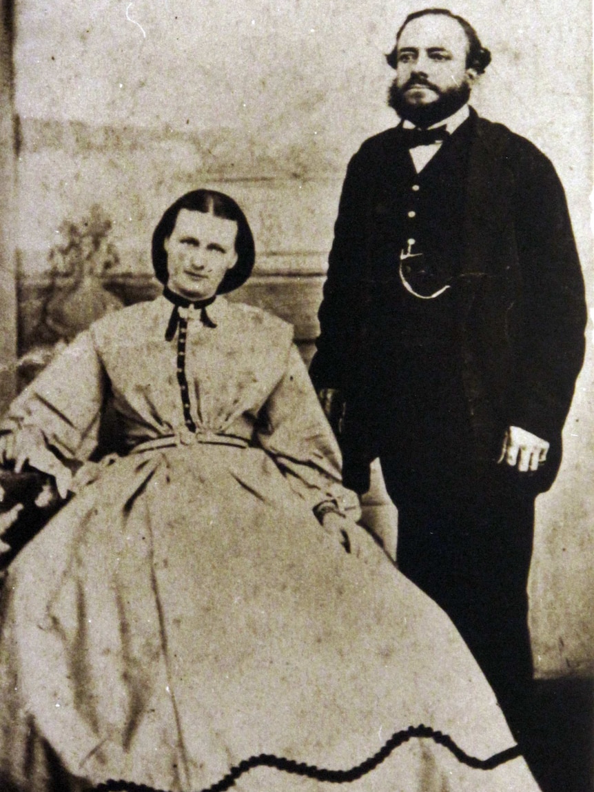 James and Annie Amelia Turner pose for a portrait in 1861.