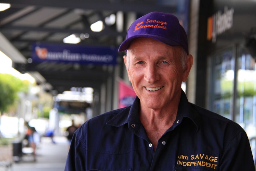 A man stands in the main street of Gatton.