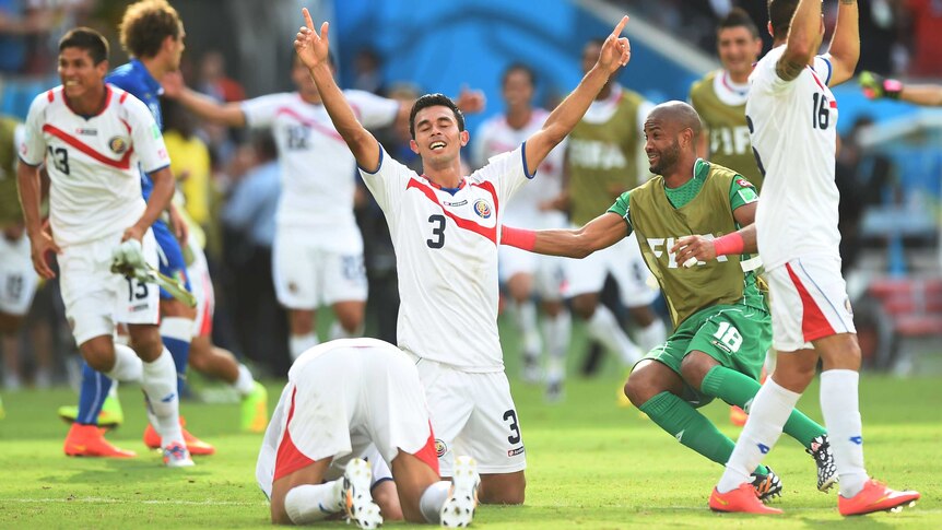 Giancarlo Gonzalez celebrates Costa Rica win