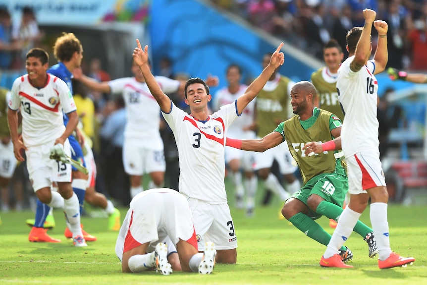 Giancarlo Gonzalez celebrates Costa Rica win