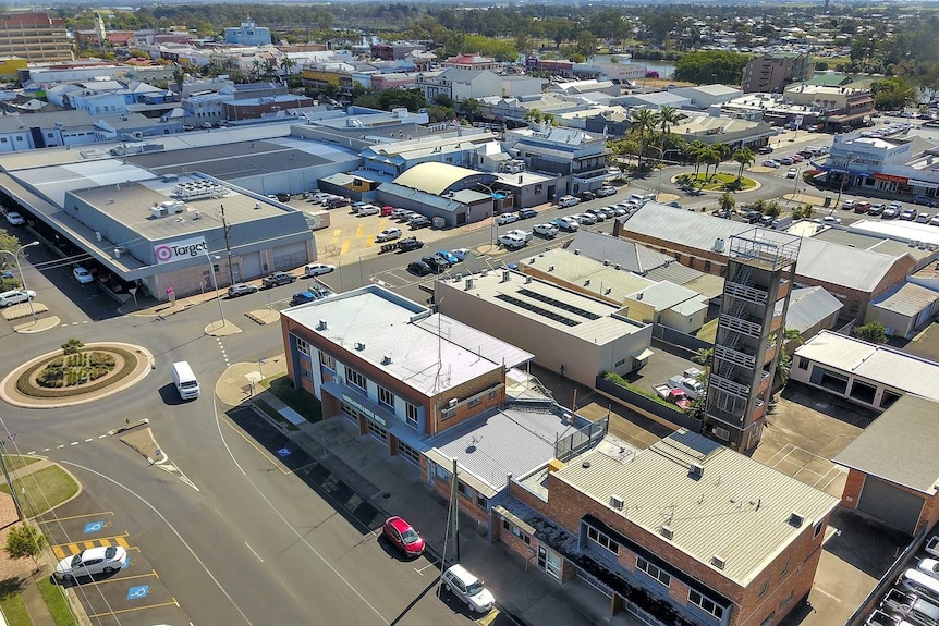 An aerial view of the old Bundaberg fire station
