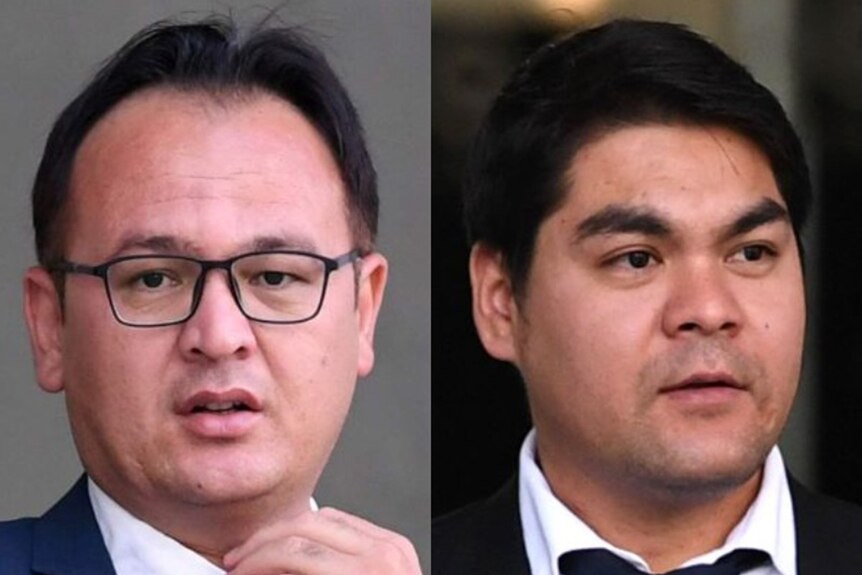 Composite image of two men facing Brisbane District Court for industrial manslaughter