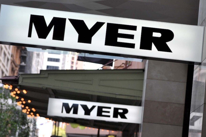 Myer sign outside a store
