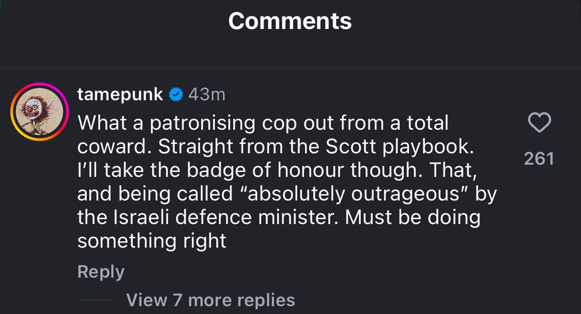 a comment describing Anthony Albanese as a "total coward"