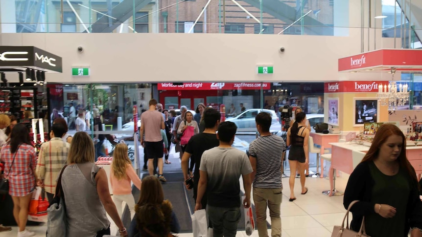 Shoppers in a department store