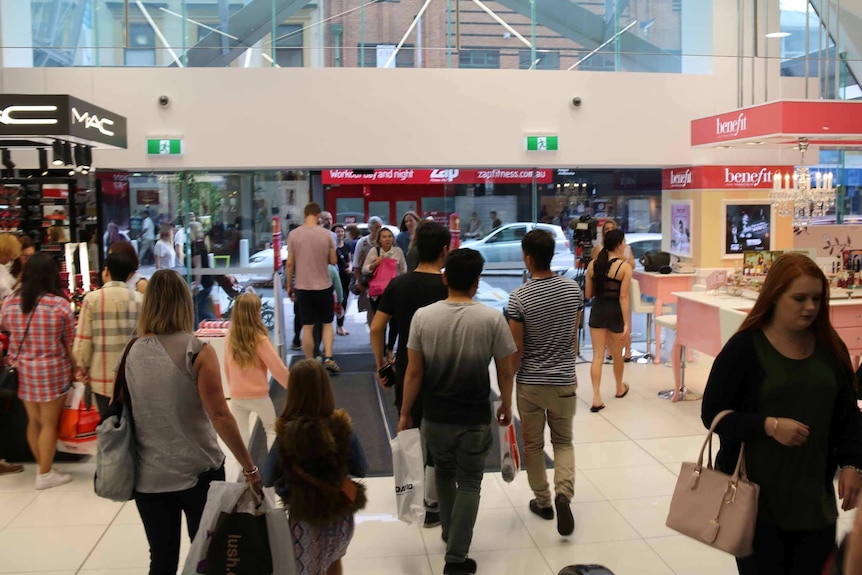 Boxing Day shoppers in Hobart