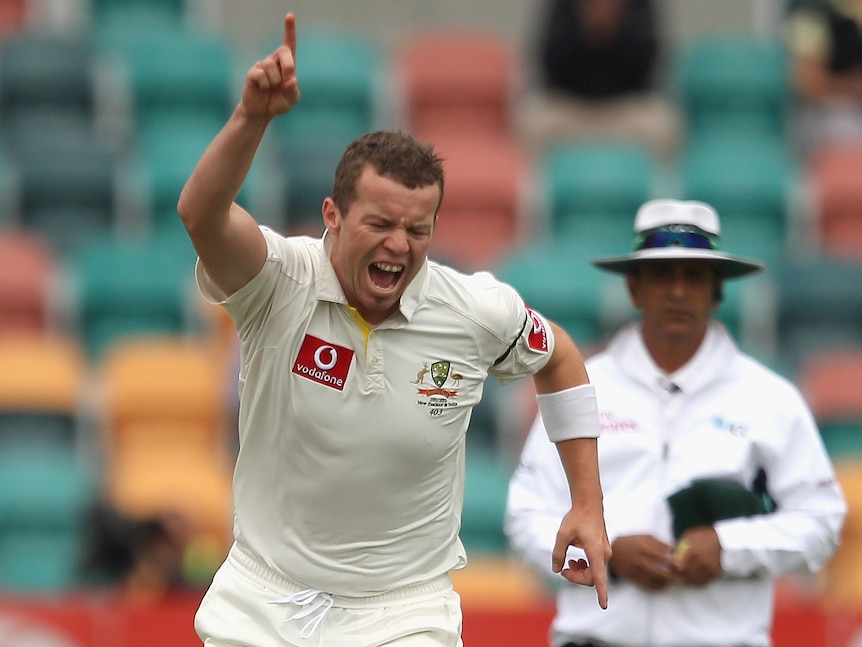 Early breakthrough ... Peter Siddle snared Kane Williamson in his first over of the morning.