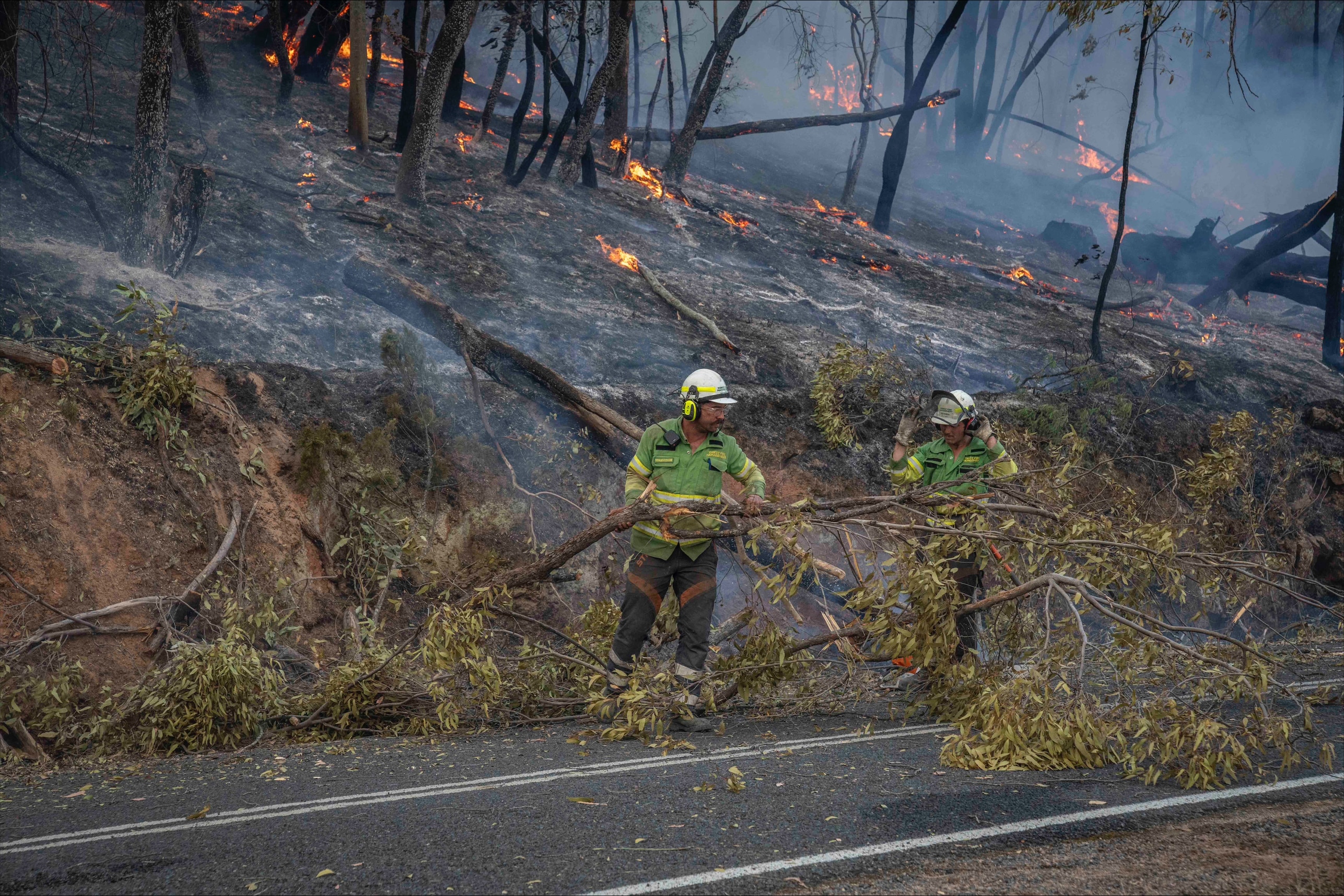 As equipes de gerenciamento de incêndios florestais estão tornando as estradas perto de Walwa mais seguras.
