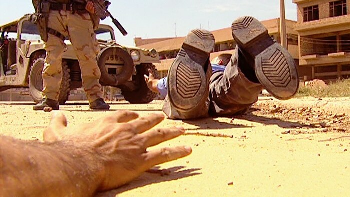 Mark Willacy and crew held up by US Marines at Baghdad, 2003