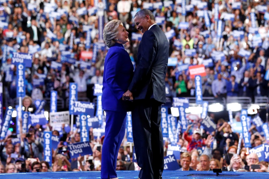 Hillary Clinton and Barack Obama