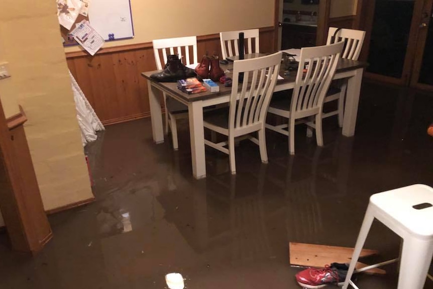 Flooded home in Blackmans Bay, Hobart.