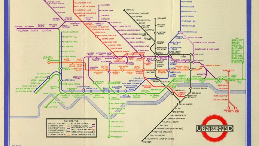 Pocket London Underground map from 1933